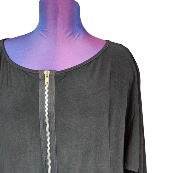 NWT Lane Bryant Black Slinky 1/2 Zip Casual Dress Size 22/24 Women's Plus - Picture 3 of 10